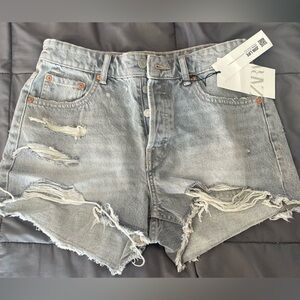 Zara Light Blue Denim Shorts